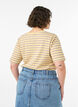 Striped T-shirt with ribbed texture, Yellow, Model image number 2