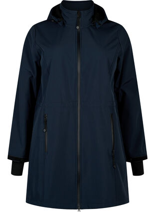 Softshell jacket with detachable hood, Night Sky, Packshot image number 0