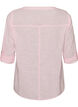 Cotton shirt blouse with a v-neck, Rose, Packshot image number 1
