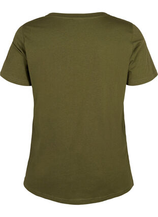 Cotton t-shirt with print on the front, Ivy Green MADE WITH, Packshot image number 1