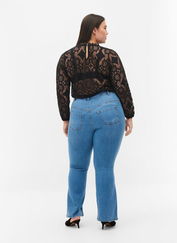High-waisted Ellen bootcut jeans, Light blue, Model image number 1