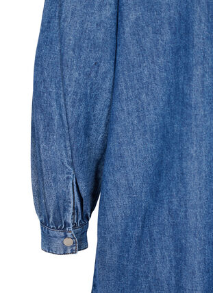 Denim shirt dress in cotton, Dark blue denim, Packshot image number 3