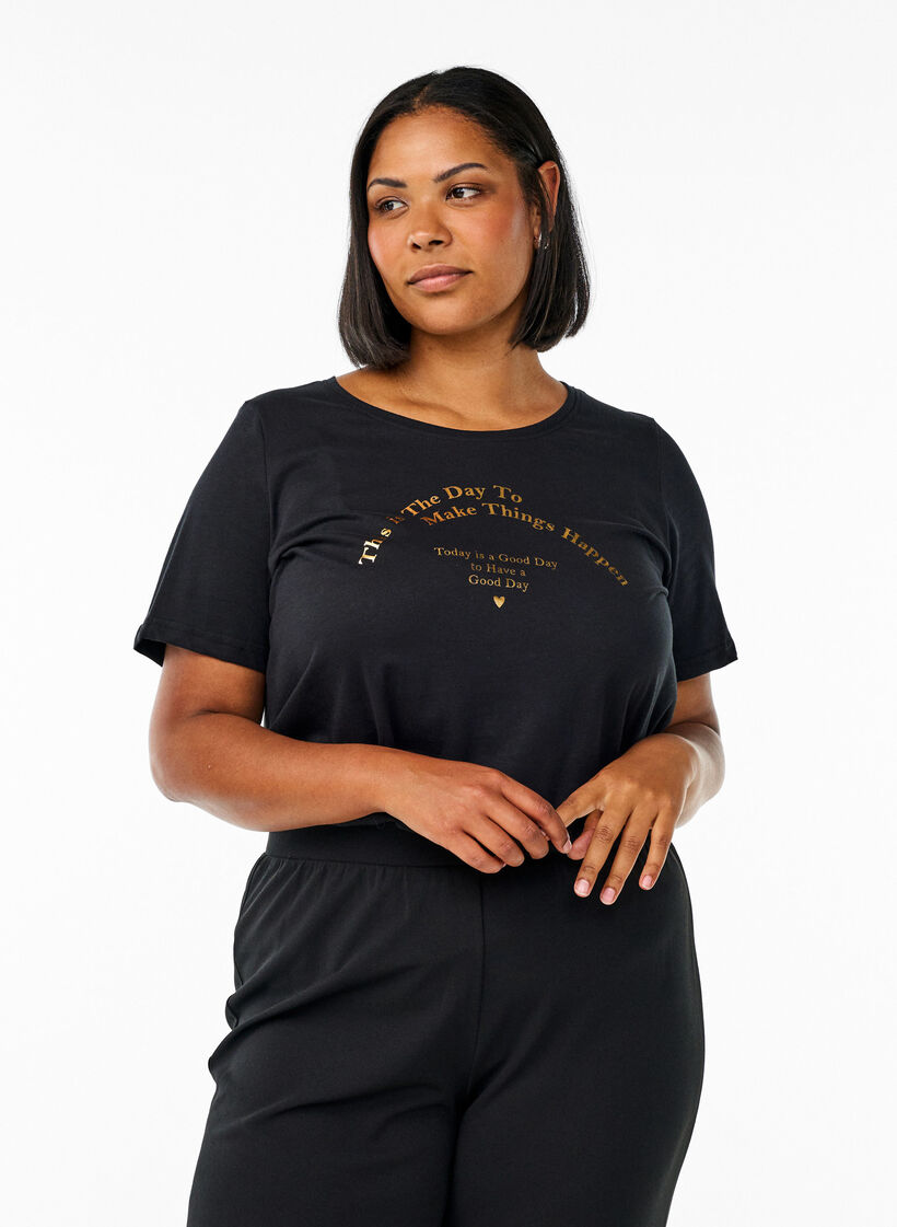 FLASH - T-shirt with motif, Black, Model image number 0