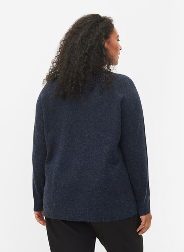 Melange knitted top with sequins, Night Sky Mel., Model image number 1