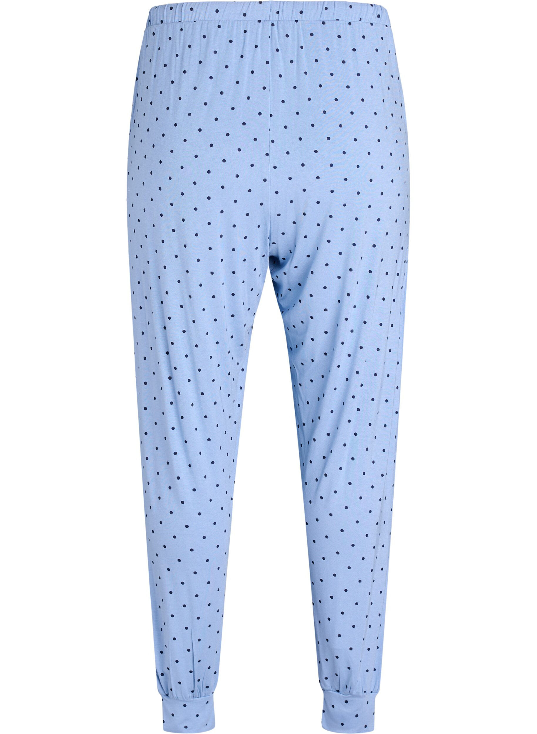 ZizzifashionNight trousers in modal with high waist, Blue, Packshot image number 1