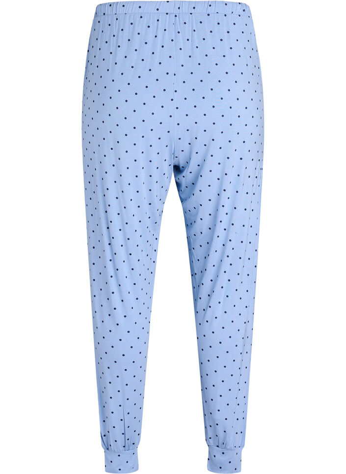 Night trousers in modal with high waist, Blue, Packshot image number 1