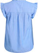 Sleeveless cotton blouse with ruffle edges, Light Blue, Packshot image number 1