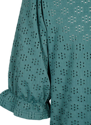 V-neck blouse with hole pattern, Sea Pine, Packshot image number 3