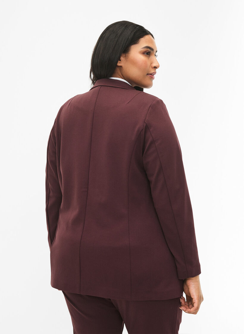 Simple blazer with button closure, Dark Bordeaux, Model image number 1