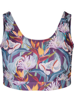 Bikini top with a round neckline, Deep Tropical Print, Packshot image number 0