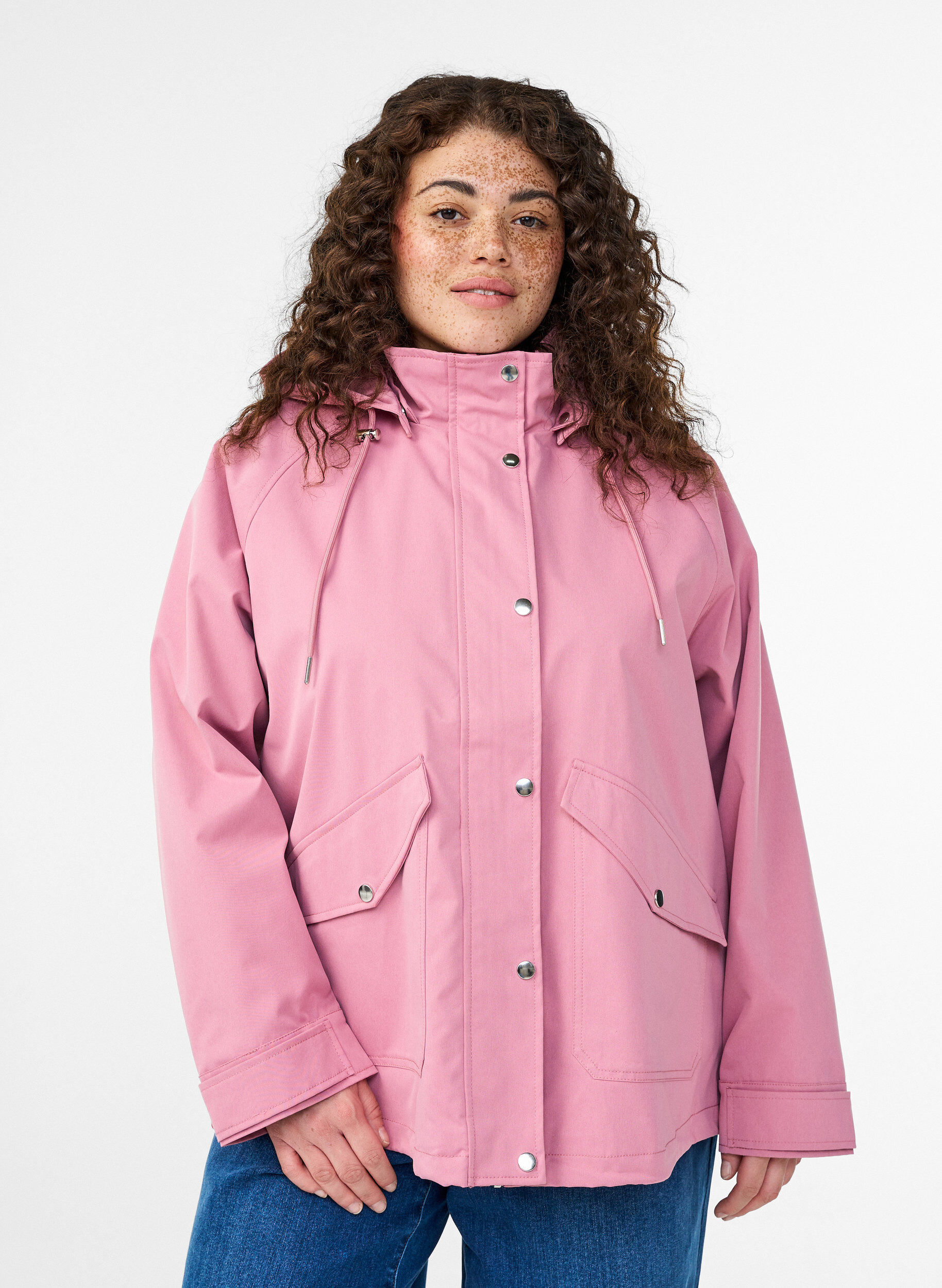 Zizzifashion Short spring jacket with a detachable hood, Rose, Model image number 0