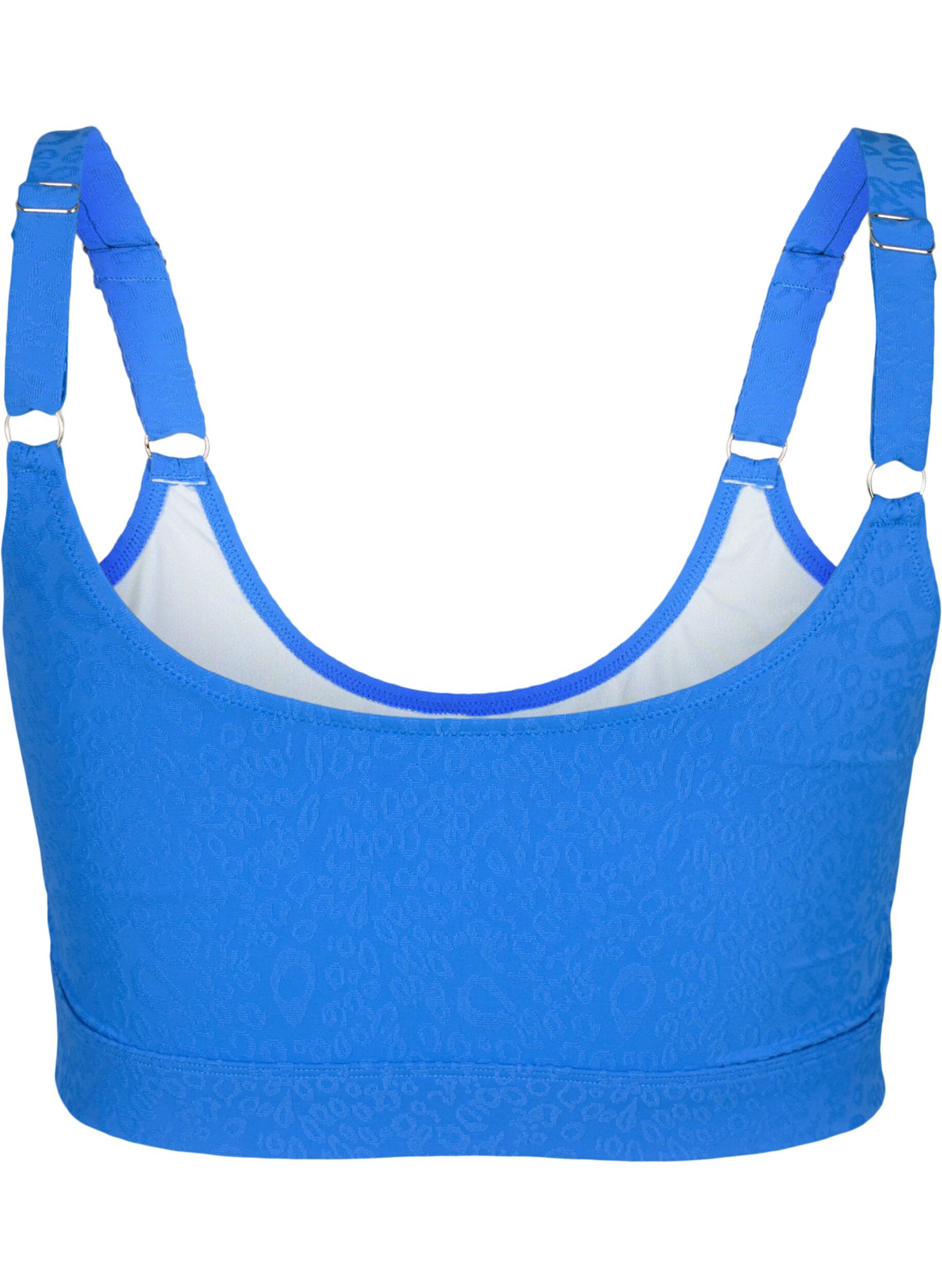 Zizzifashion Leo-textured bikini top, Palace Blue, Packshot image number 1