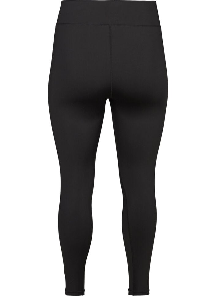 Cropped basic workout leggings, Black, Packshot