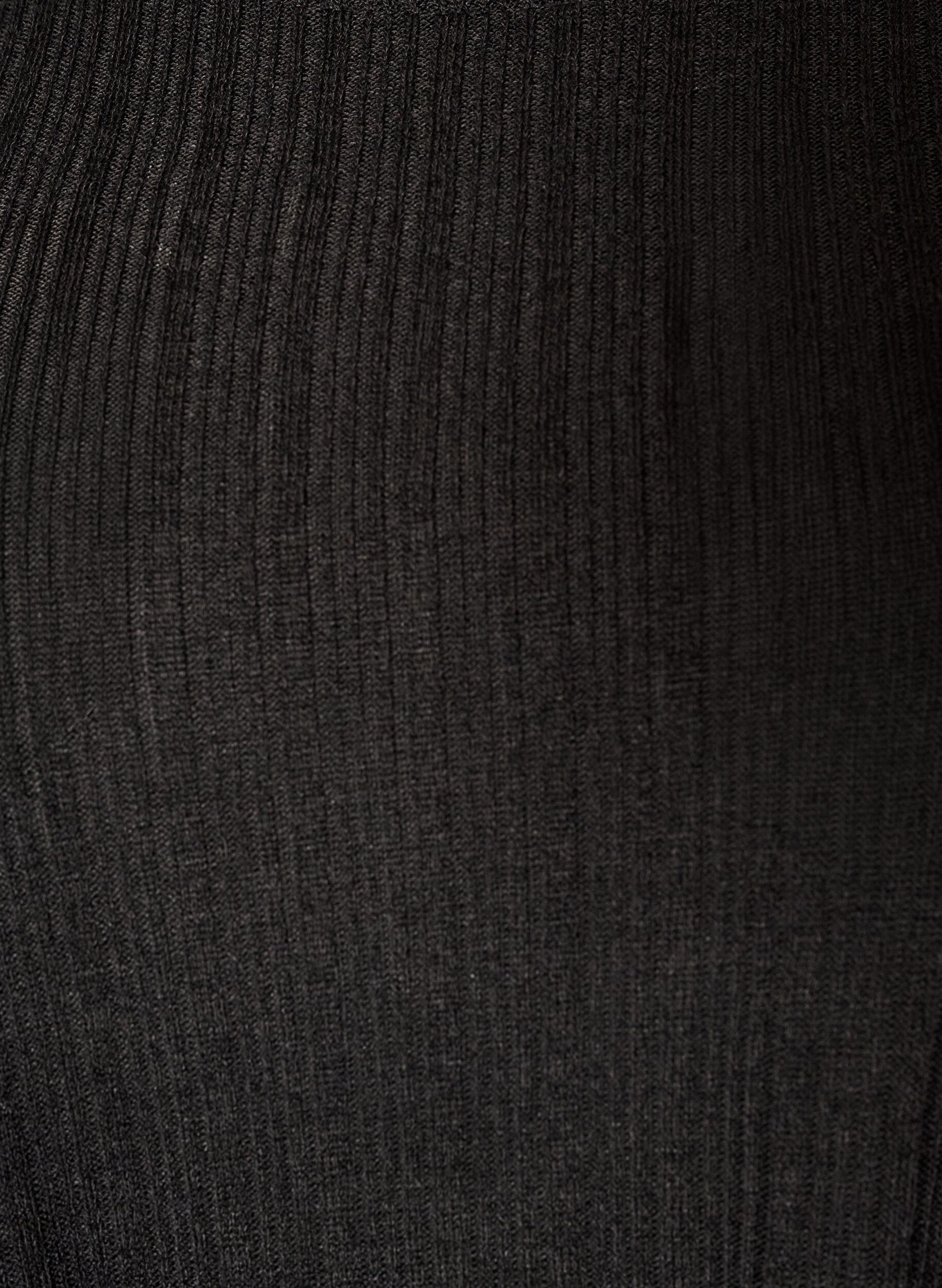 ZizzifashionJersey blouse with ribbed structure and long sleeves, Black, Packshot image number 2