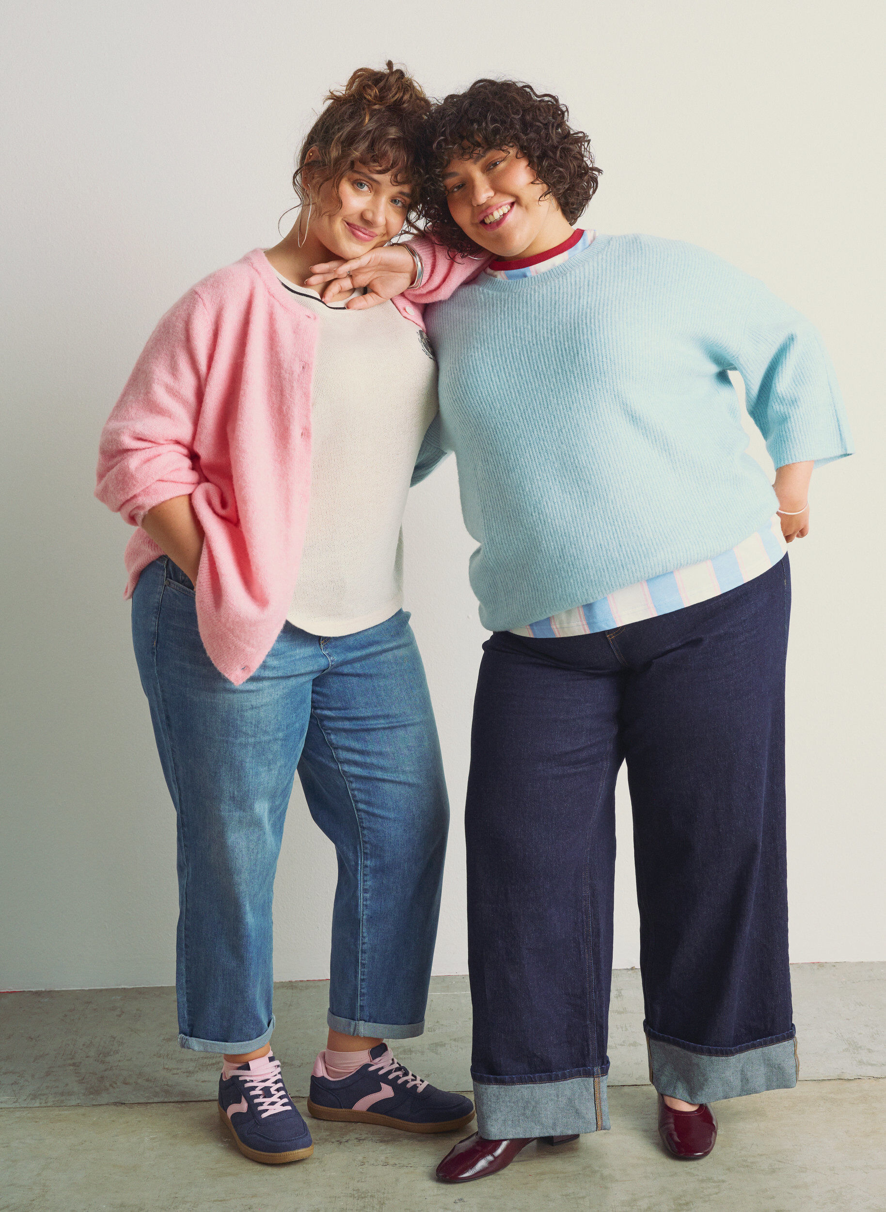 Zizzifashion Loose knit with 3/4-sleeves, Light Blue, Image image number 0