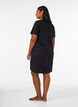 Organic cotton nightdress with V-neck, Black, Model image number 2