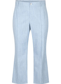 Melange trousers with elastic and button closure