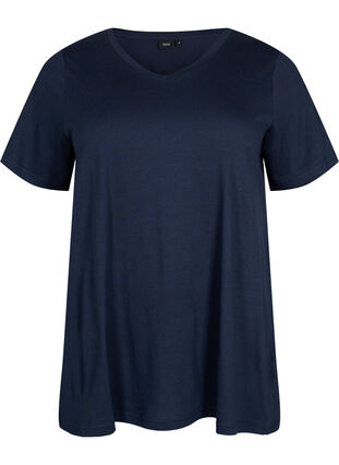 Short sleeve t-shirt with a-shape, Navy Blazer, Packshot image number 0