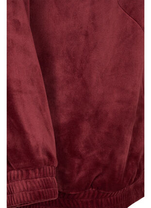 Velour cardigan with zip and hood, Cabernet, Packshot image number 3