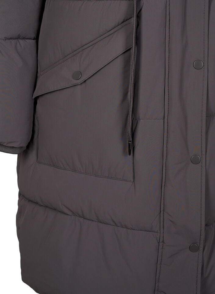 Puffer coat with adjustable waist, Grey, Packshot image number 3