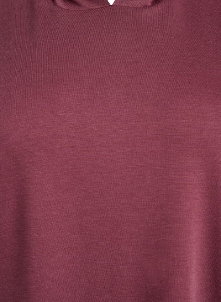 Short sleeve sweat dress in modal mix, Brown, Packshot image number 2