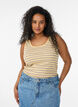 Striped tank top with a rib structure, Yellow, Model image number 0