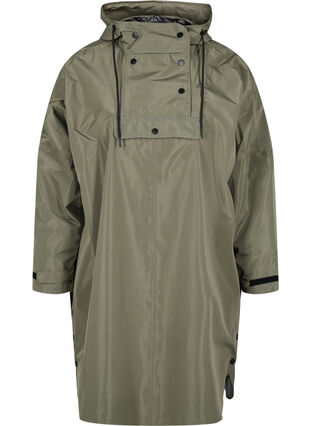 Rain poncho with hood and front pocket , Castor Gray, Packshot image number 0