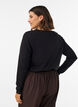 Long-sleeved basic T-shirt with a round neck, Black, Model image number 2
