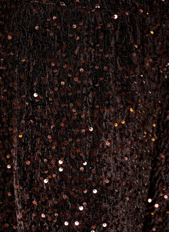 Wide-leg trousers with sequins, Brown, Packshot image number 2