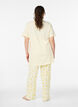 Pyjama trousers in soft jersey with high waist and fruit print, Yellow, Model image number 1