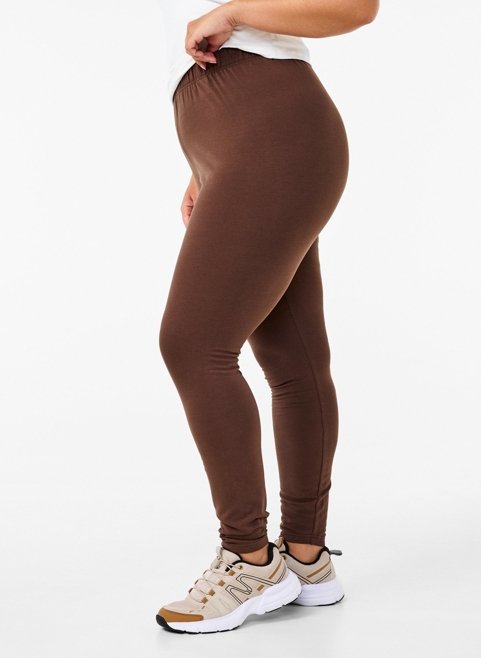 Zizzifashion Cotton leggings with lining, Brown, Model image number 2