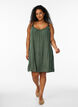 Solid colour strap dress in viscose, Green, Model image number 1