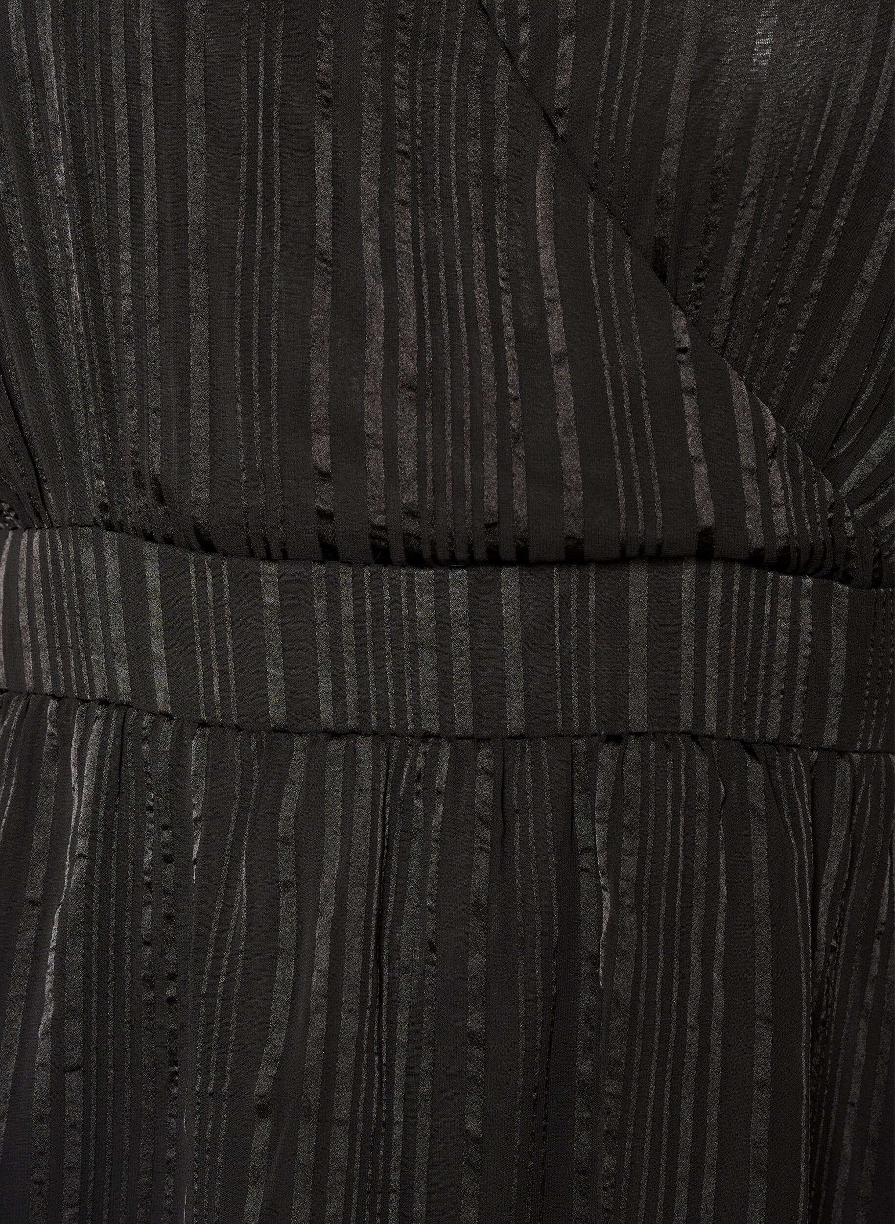 ZizzifashionKnee-length dress with sheer stripes and wrap effect, Black, Packshot image number 2