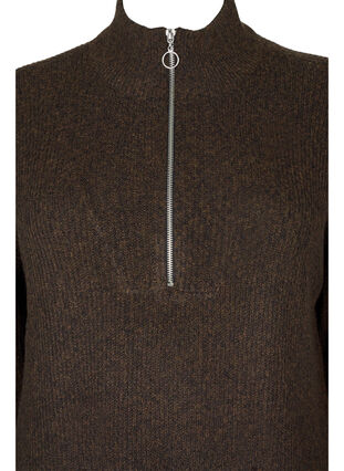 Long knit jumper with zip, Rocky Road Mel., Packshot image number 2