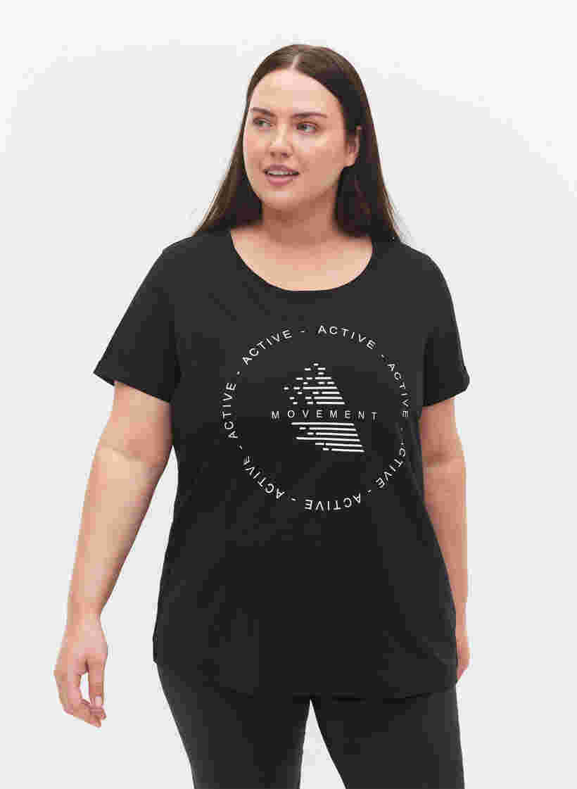 Sports t-shirt with print, Black White Logo, Model image number 0
