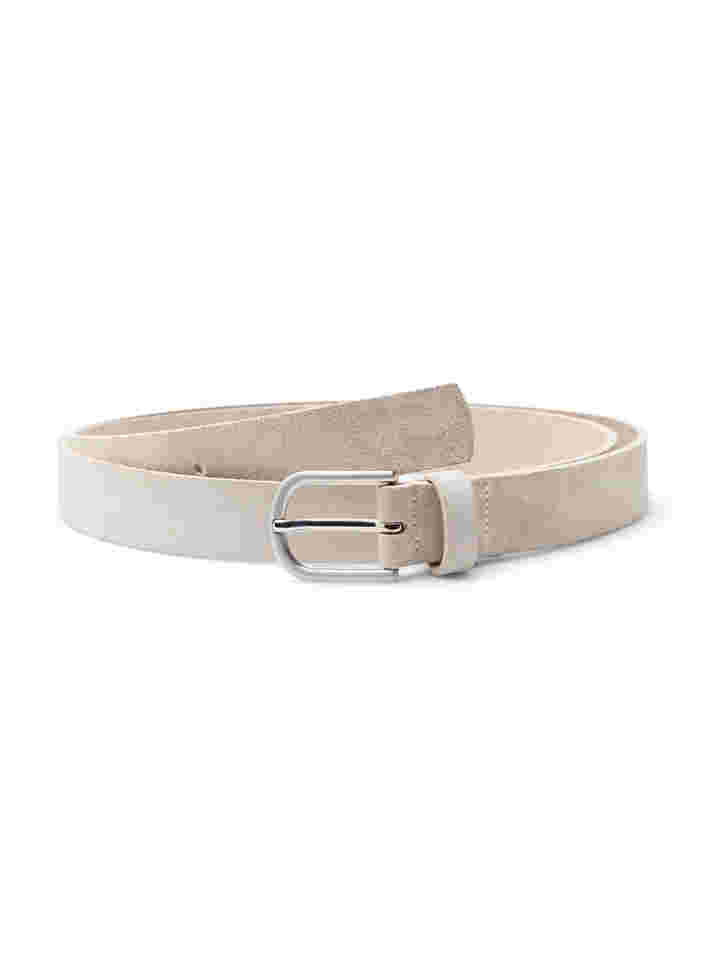 Belt made of recycled suede, Greige, Packshot
