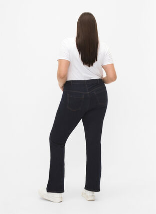 High-waisted Ellen bootcut jeans, Raw Unwash, Model image number 1