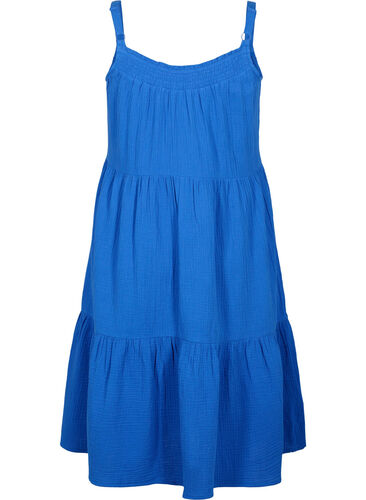 Solid cotton tie-dye dress, Victoria blue, Packshot image number 1