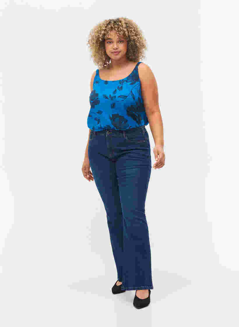 High-waisted Ellen bootcut jeans, Dark Blue, Model image number 0