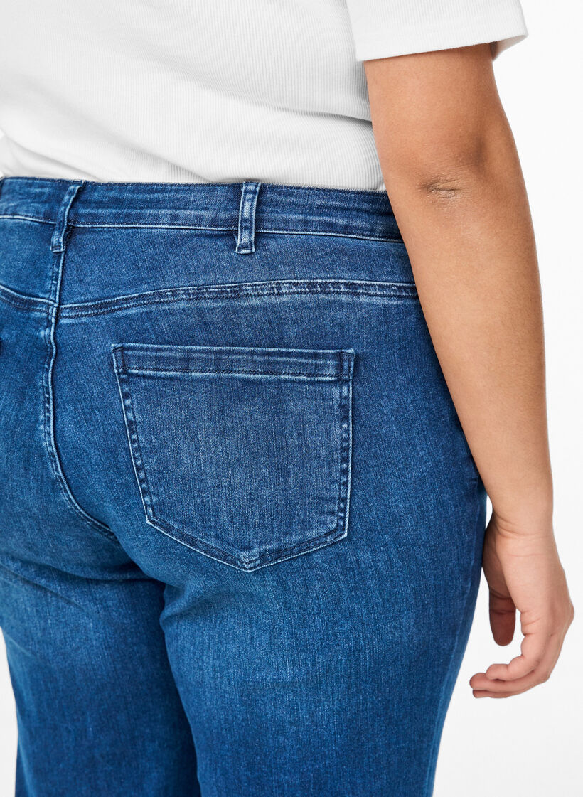 High-waisted bootcut jeans, Blue, Model image number 2