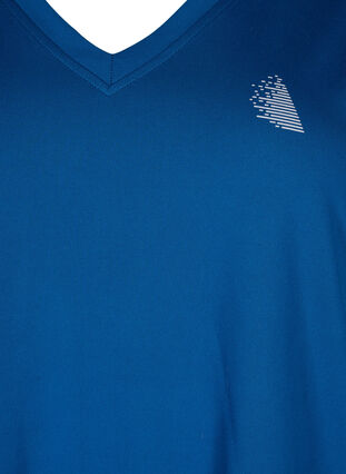 Loose training t-shirt with v-neck, Blue Opal, Packshot image number 2