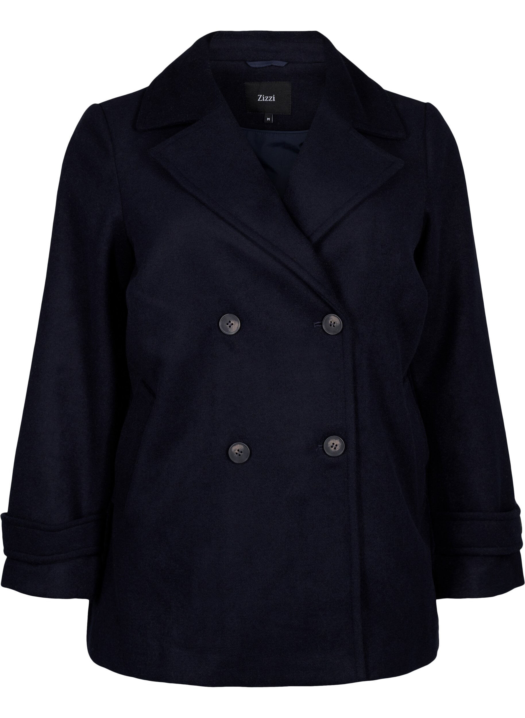 ZizzifashionShort coat with double-breasted button closure, Blue, Packshot image number 0
