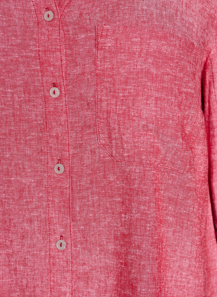 Shirt in linen and viscose with 3/4 sleeves, Red, Packshot image number 2