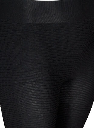 Long elasticated and textured leggings, Black, Packshot image number 2