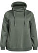 Sweatshirt with high collar and pockets, Green, Packshot image number 0