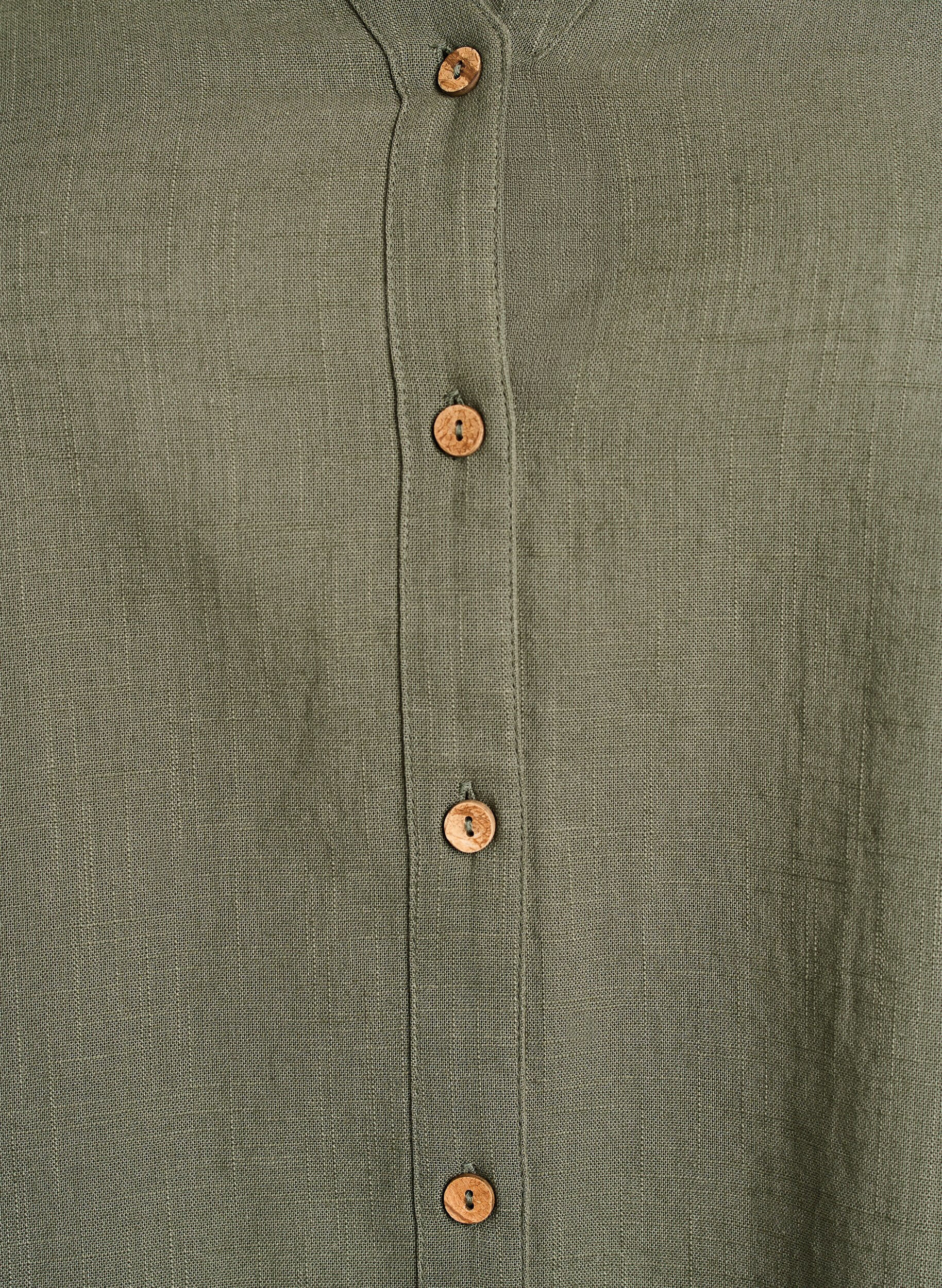 ZizzifashionCotton shirt blouse with V-neck, Green, Packshot image number 2
