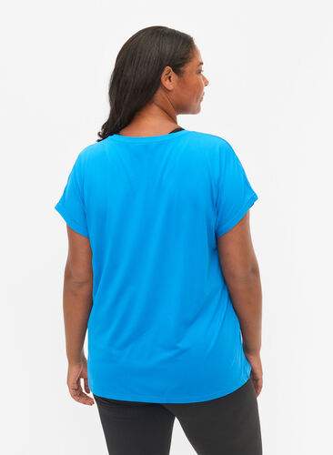 Short sleeved workout t-shirt, Brilliant Blue, Model image number 1