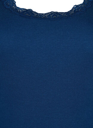 Top with lace trim, Insignia Blue, Packshot image number 2