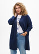 Ribbed Knit Cardigan with Pockets, Blue, Model image number 0