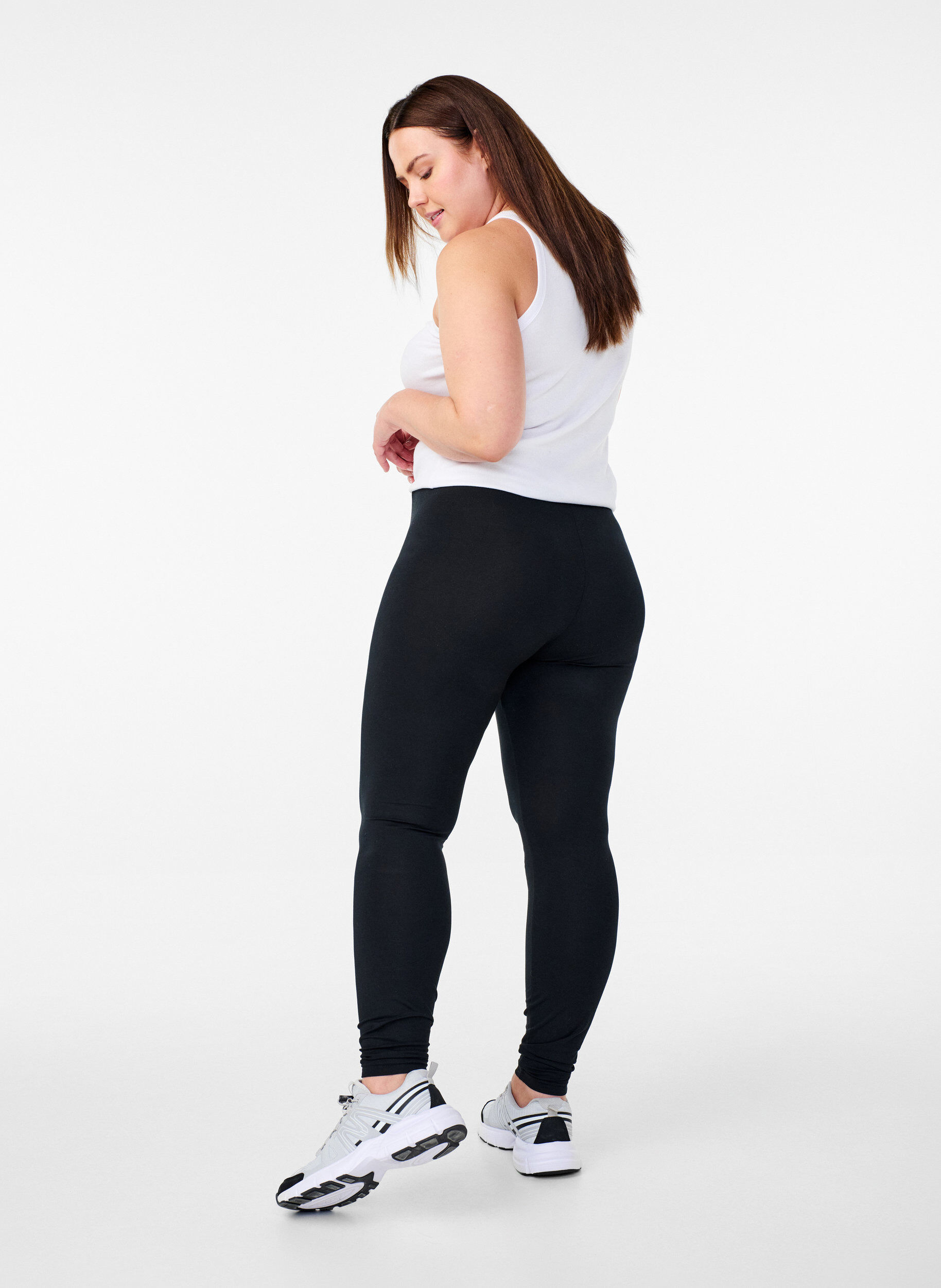 ZizzifashionBasic leggings with extra length, Black, Model image number 2